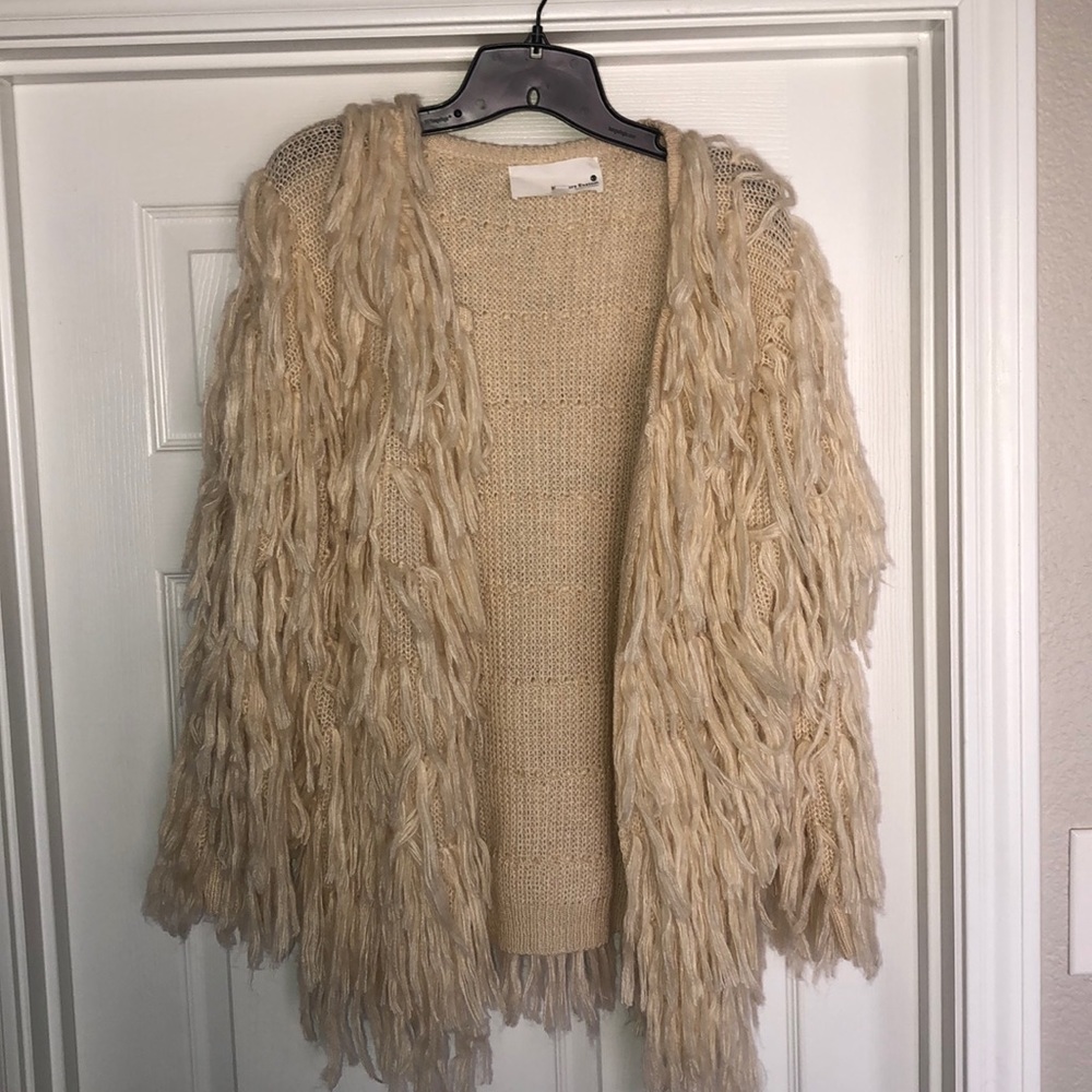 Cream fringe sweater